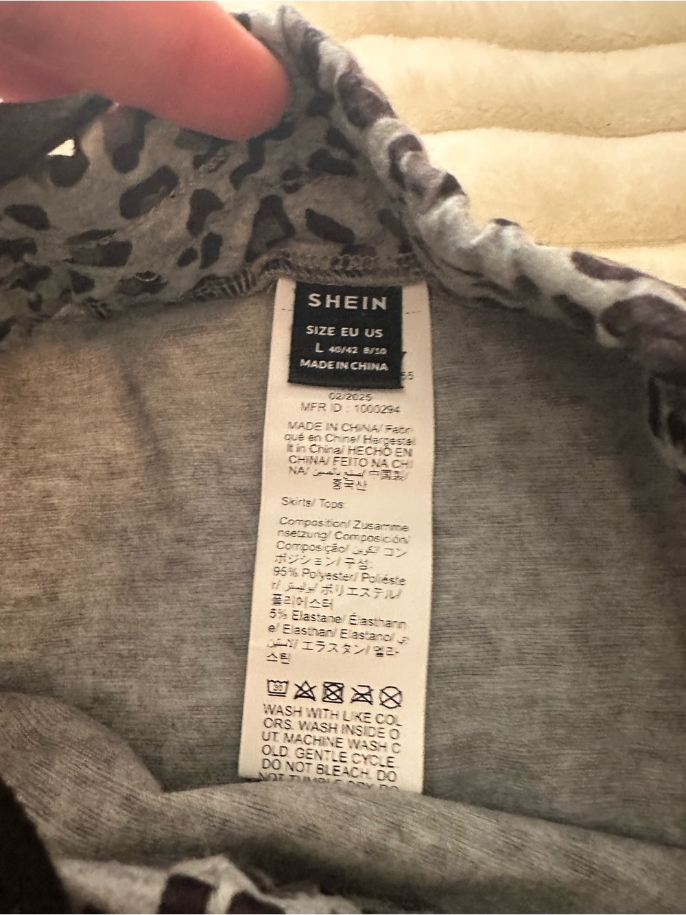 SHEIN Gray Leopard Heart Two-Piece Skirt Set - Picture 5 of 5